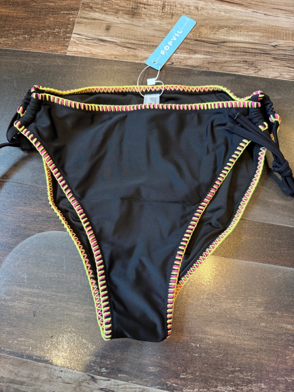 Popvil Solid Color Scallop Folklore Bikini Bottom